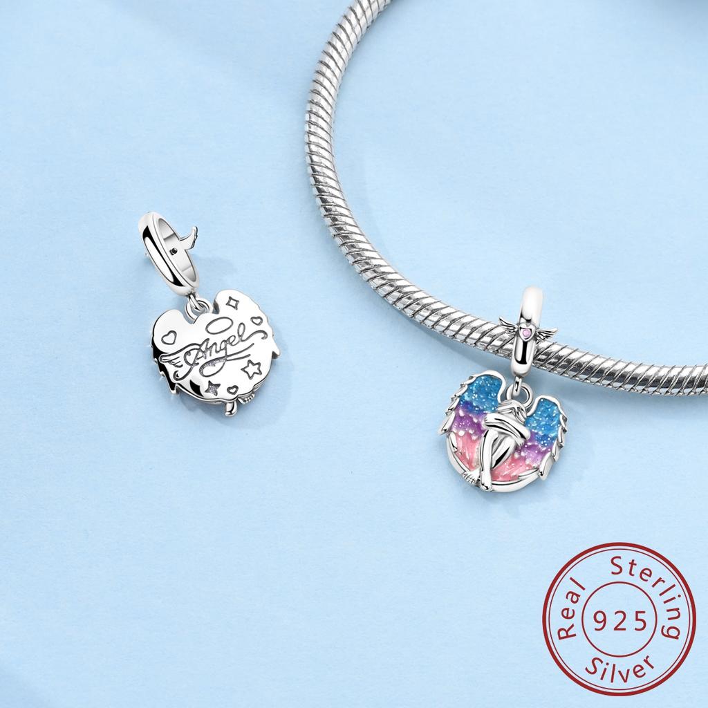 Real Copper Charm Fit Bracelet Bead Diy Original Pendant Butterfly Angel Cat Woman Jewelry