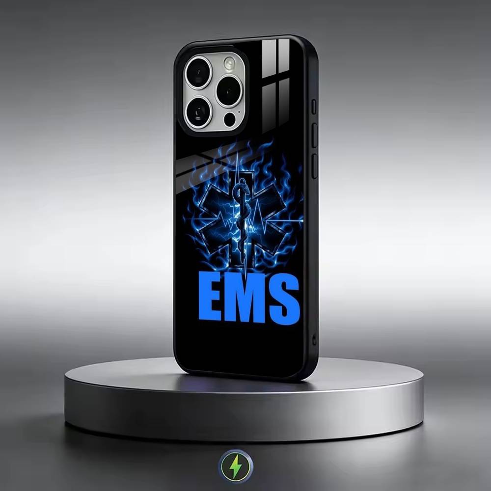 Ambulance EMS-S EMT Phone Case For iPhone17,16,15,14,13,12,11 Plus,Pro Magnetic with Magsafe Wireless Charging iPhone15Pro