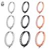 1 Pairs Crystal CZs Nose Ring Clicker Earing Piercings Sparkly Rosegold Steel Nariz Piercing Ear Cartilage Tragus Goth Jewelry