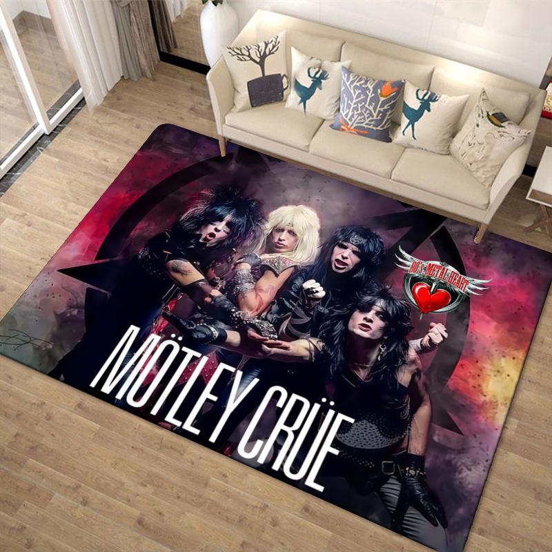 Mötley Crüe Carpet Rug for Living Room Bedroom Home Sofa Decoration,Kids play Non-slip Floor Mat