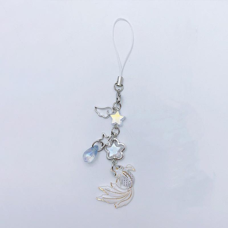 Lucky Koi Mobile Phone Keychain Fashion Pendant Chain Bag Decoration for Girls Women Accessory Sweet Everyday Gift