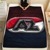 1 Stück AZ Alkmaar Aufdruck Flanelldecke, Hohe Qualität, Bequem für alle Jahreszeiten, Heimdekoration, Wärme und Komfort, Perfekt für Weihnachtsgeschenke