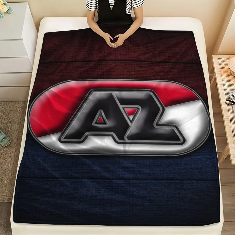 1 Stück AZ Alkmaar Aufdruck Flanelldecke, Hohe Qualität, Bequem für alle Jahreszeiten, Heimdekoration, Wärme und Komfort, Perfekt für Weihnachtsgeschenke