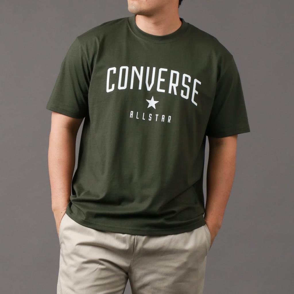 Converse Khaki Short Sleeve Sizes and Logo Men's T-Shirt, 3L, 4L, 5L, Print, Moisture-Wicking, Quick-Drying