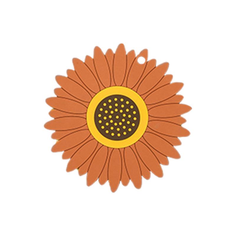 

ПВХ Подставка под горячее в виде подсолнуха Нескользящие подставки под чашки Подставка под миску Посуда Мат Термостойкая подкладка под сковороду Для столешницы Кухонные аксессуары 10cm коричневый