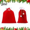 Drawstring Gift Sacks for Christmas Velvet Santa Bags Large Red Soft Fabric Present Sack Gold Wraps with Closure Reusable Claus Bag Holiday