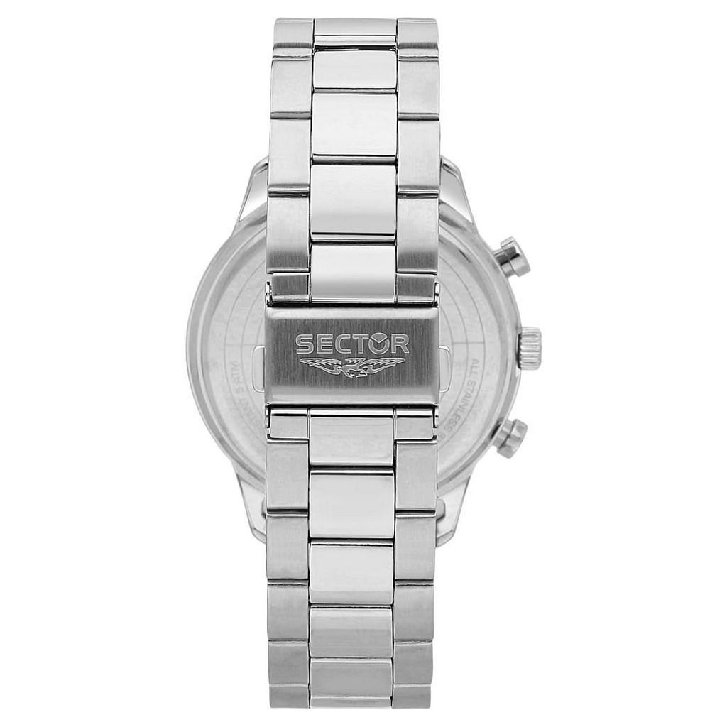 Sector Orologio da uomo 270 Dual Time Multifunzione Acciaio Inossidabile Quadrante Nero Quarzo R3253578021