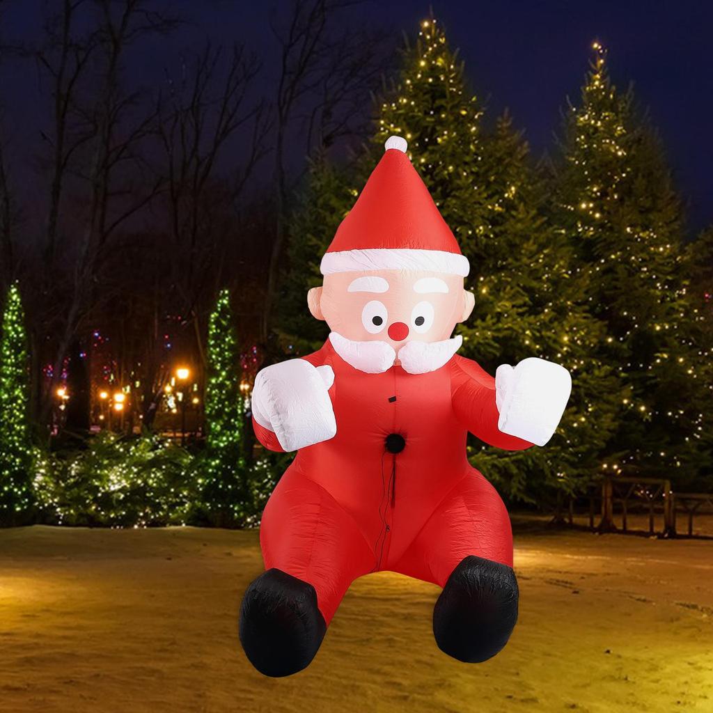 Modern Outdoor Christmas Inflatable Santa Claus Climbing Wall Giant Ornament Waterproof Polyester for Garden Lawn