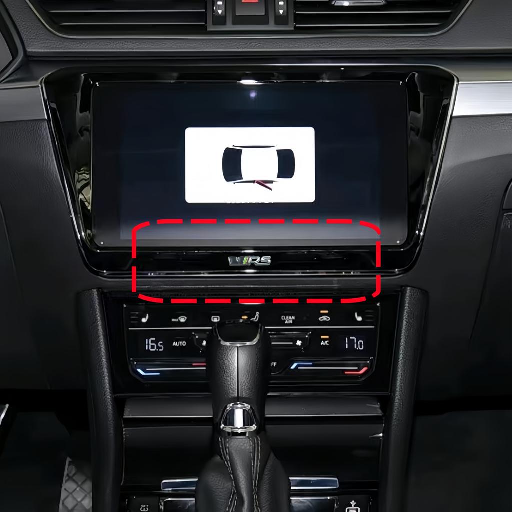 2Pcs Car Dashboard Center Console Panel Decoration Emblem Badge Sticker for Kamiq Superb Octavia Rapid Kodiaq Karoq Fabia