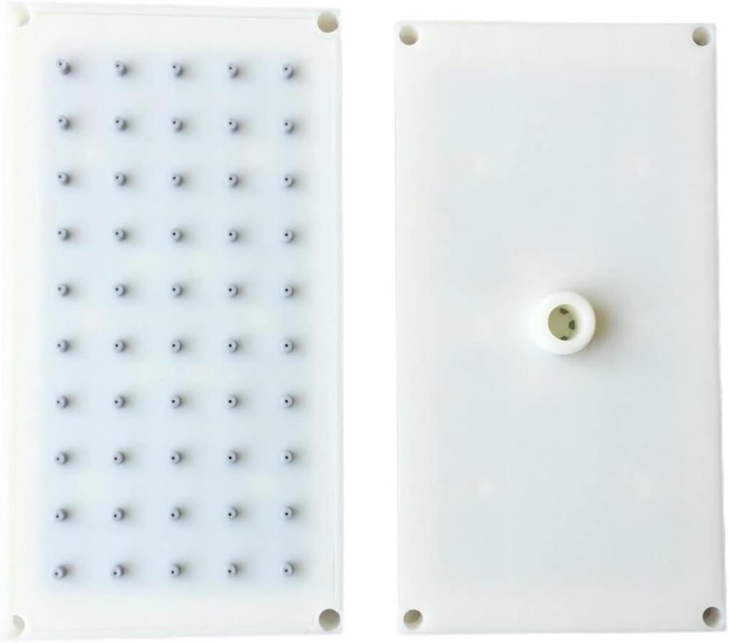 20,5×10,8 cm Kwadratowa Podwójna Wylotowa Głowica Prysznicowa ABS Biała biały