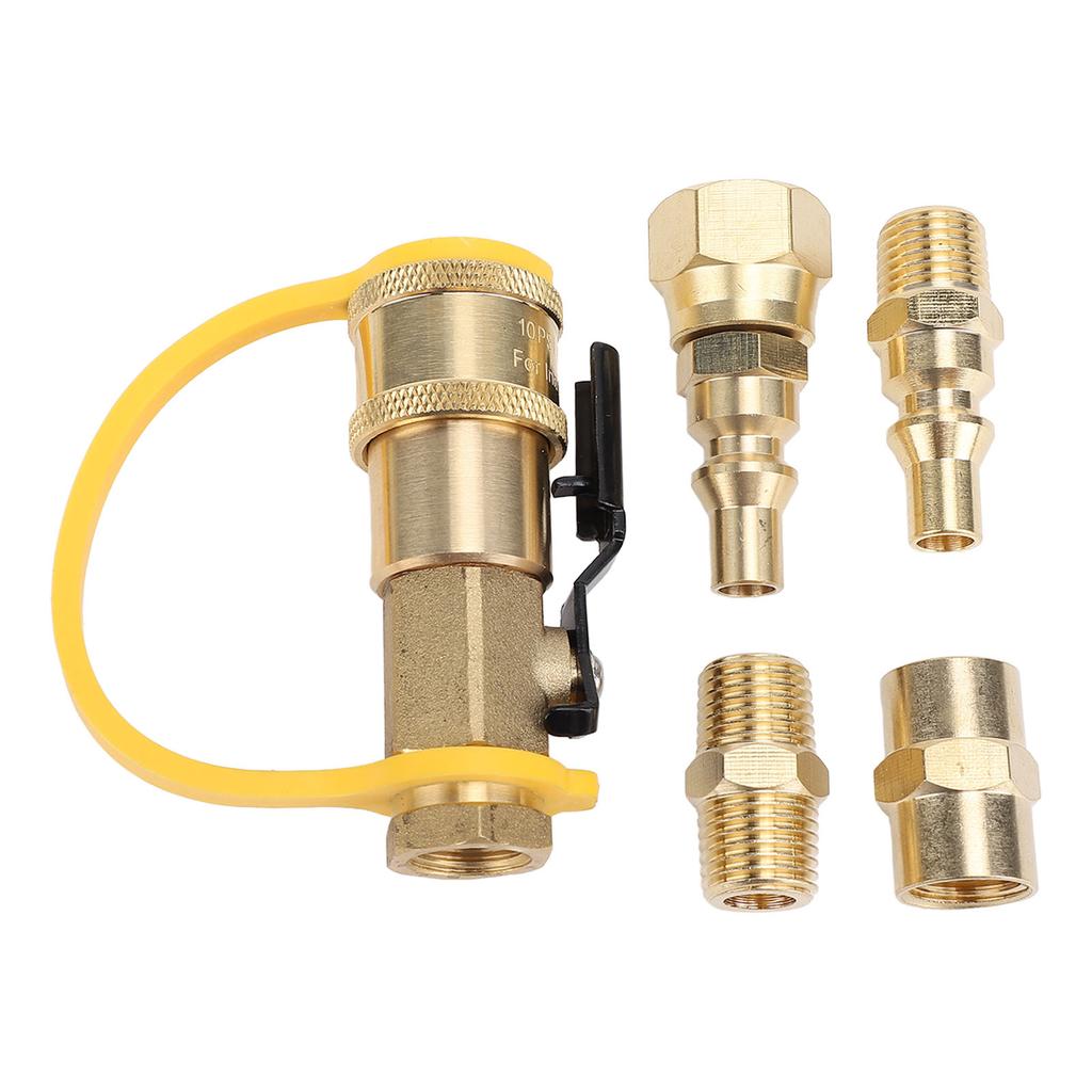 6PCS RV Quick Connect Adapter Fittings 1 4in Brass Shutoff Valve Kit for Trailers Motorhome Camping Vehicle