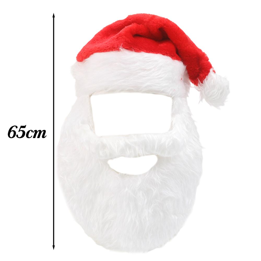 

Santa Claus Beard Christmas Hat Decorations Cosplay Wig & Beard Children Adults Xmas Cap Supplies Comfortable Multi-Functional Flat 65 x 28cm