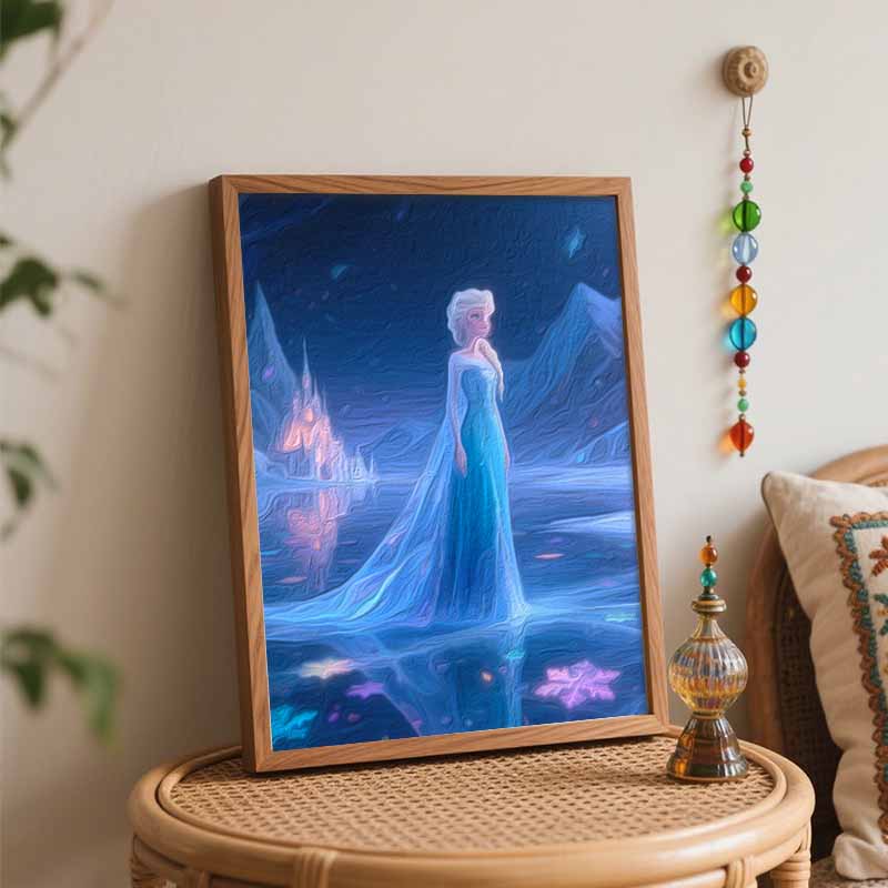Disney Ice Queen Oil Painting Hand Painting Coloring Painting Handmade Diy Home Decoration Gift