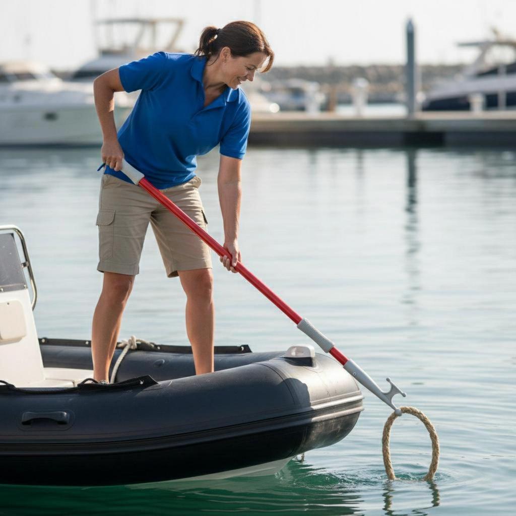 Telescopic Boat Hook Lightweight Extendable Mooring Pole Secure Locking