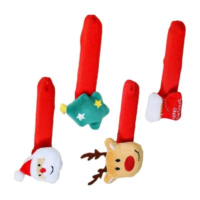 Santa Door Handle Cover Festival Home Decors For Christmas Holiday Party Office Decoration Soft Plush Materials