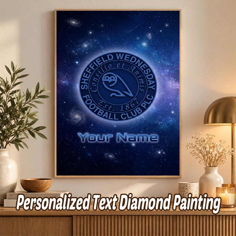 Sheffield Wednesday FC Custom Name Text 5D Diamond Painting Kit DIY Full Drill Diamond Art Decoration