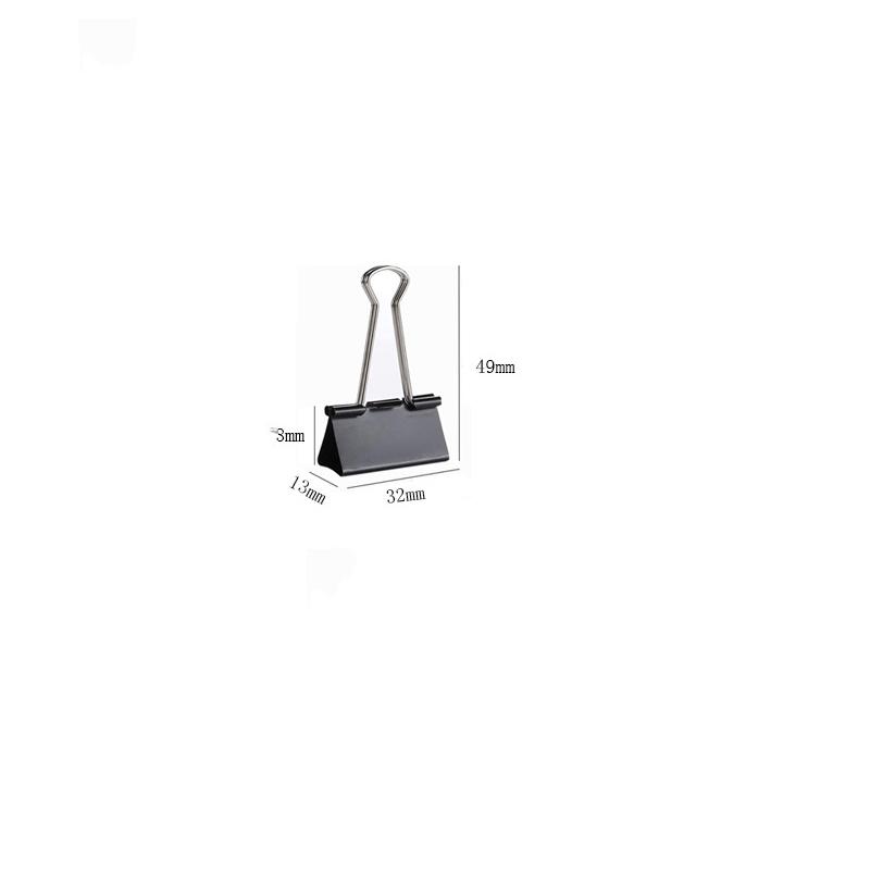 Black Stainless Steel Long-tail Clips of 15mm 19mm 25mm 32mm 41mm and 51mm in Multiple Specifications for Bulk Ticket Clips