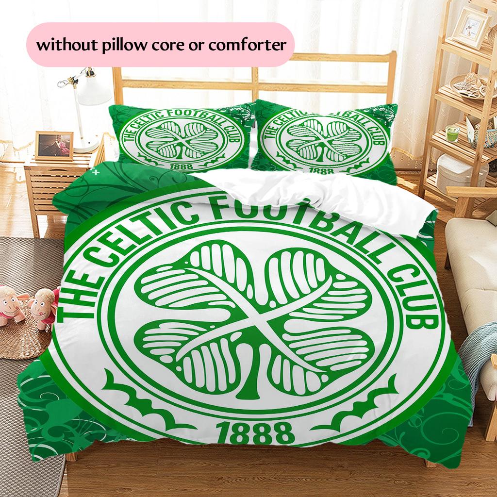 Celtic Football Club  Pattern Bedding Quilt Set  Home Decoration  Gift (1 * duvet cover + 2 * pillowcase  without core)