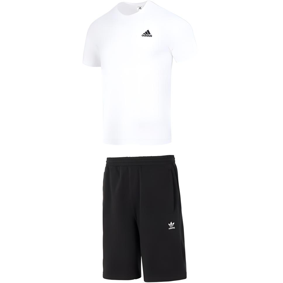 

Adidas Comfortable Breathable Loose Casual Sports Suit Men suits White Black IC9286+IR6849 M