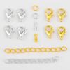 200pcs/Box Lobster Clasp Jump Rings Extension Chain Water Drop End Pendants Connector Chain Charm Kit for DIY Jewelry Findings
