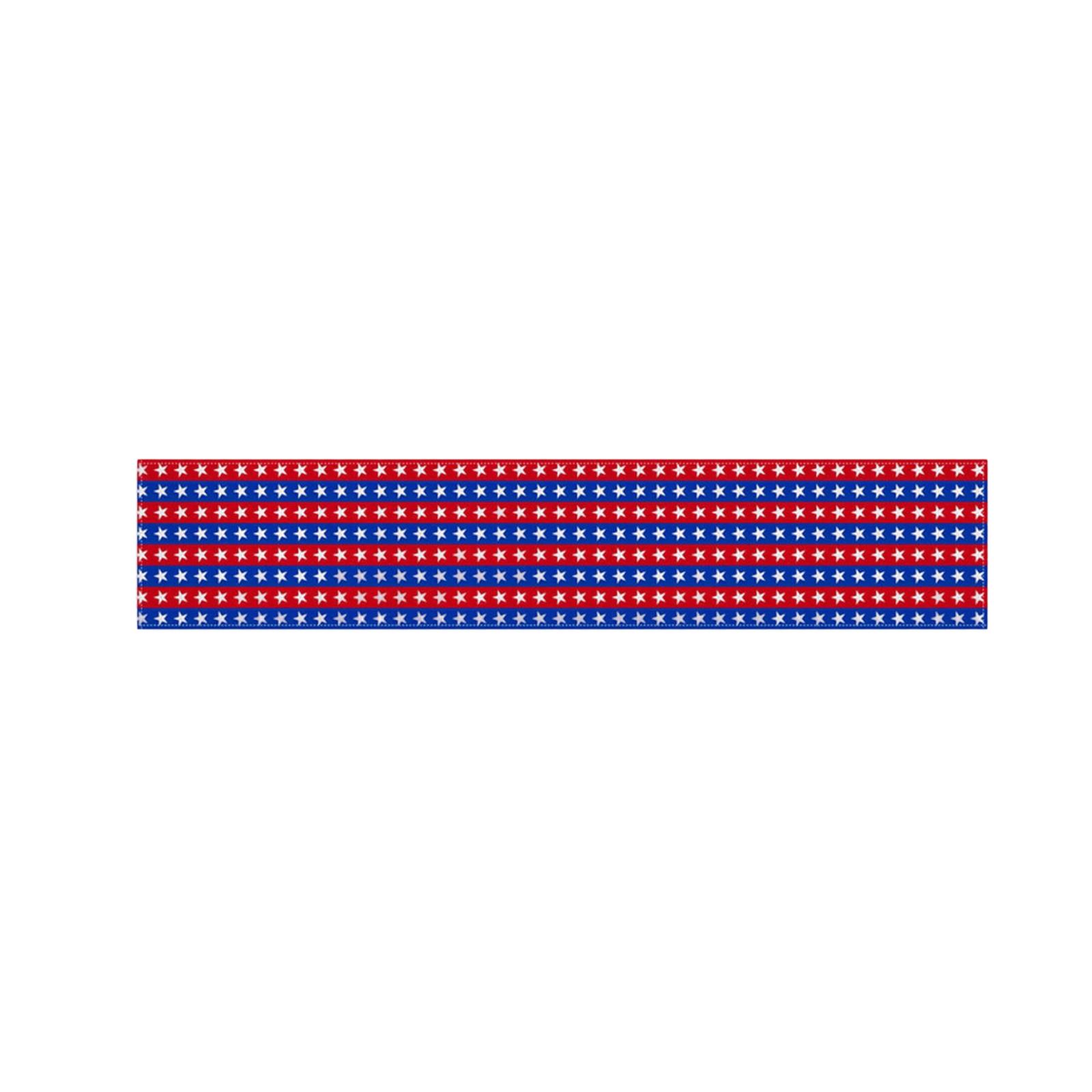

Patriotic Table Runner with Star and Stripe Print for Living Room Coffee Table Dining Room Holiday Decoration Fabric Table Flag One Size