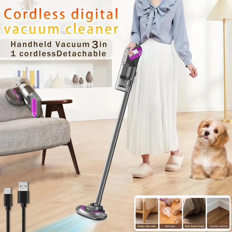2026 New and High-power 3-in-1 Cordless Handheld Vacuum – Rechargeable Stick Type with Cyclonic Suction, Works for PC, Car, Home & Office