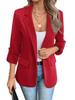 Damen Slim Fit Blazer Jacke Einreiher Formaler Büromantel Kerbrevers Lässiger Businessanzug für Damen