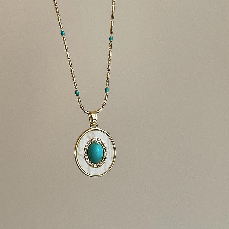 Turquoise Pearl Layered Necklace: Retro, Elegant, Versatile Choker for Women