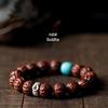 Purple Gold Rat Carving Walnut Bodhi Lucky Bracelet for Men & Women