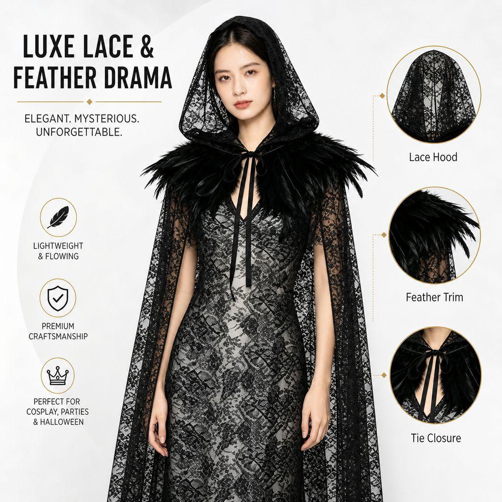 Vintage Overcoats with Oversized Hood Vintage Hooded Cape New Design Cosplay Costume