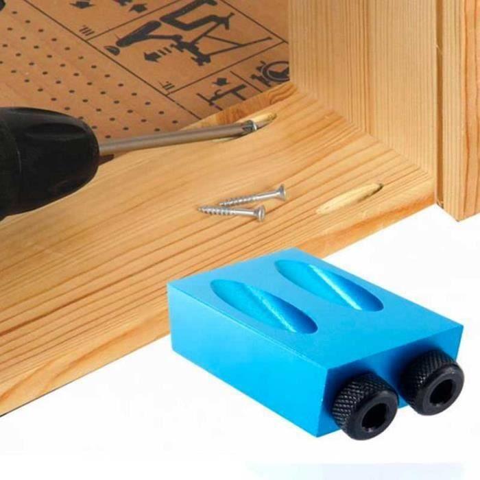 SHOP-STORY - ANGLE DRILLING : 15 Degree Angle Drilling Kit for Wood with Guide Template Drill Bits and 6/8/10 Mm Holes