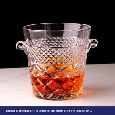 Flavinmci Large Crystal Glass Ice Bucket