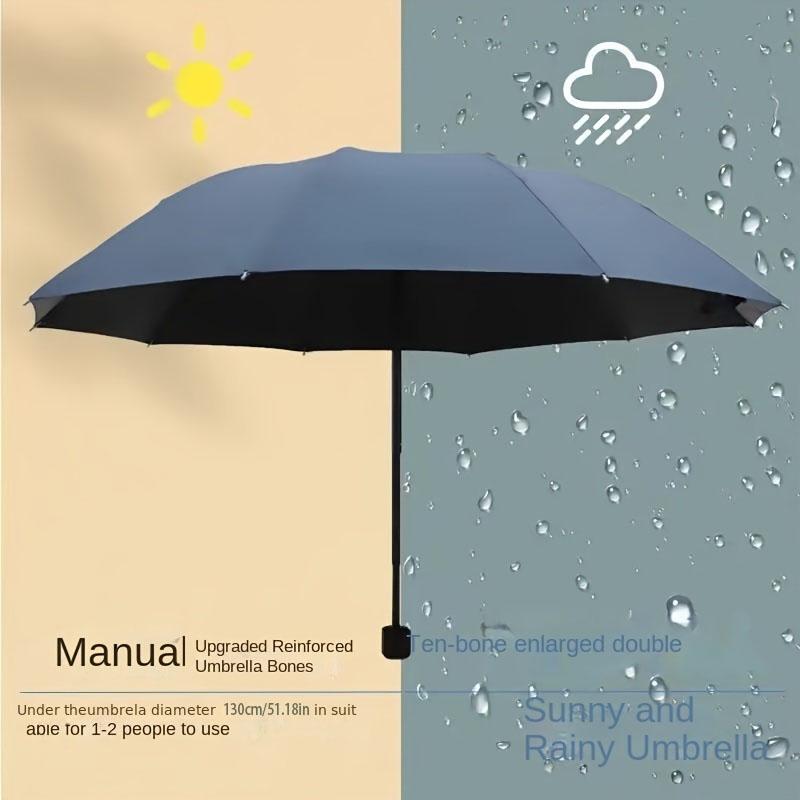 130cm Extra Large Triple Fold Rain and Rain Umbrella Effective Rain Protection Effective Wind Resistance UV Resistance