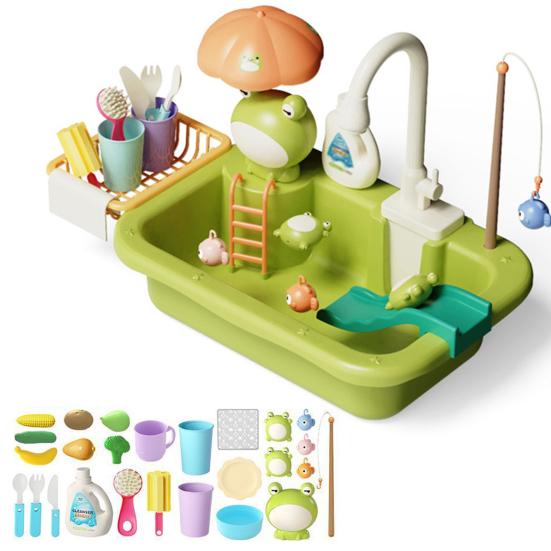 1 Set Dishwasher Degrees Toys Rich Accessories 90 Cartoon Rotating Faucet Circulation Fun Water Hands-on Ability