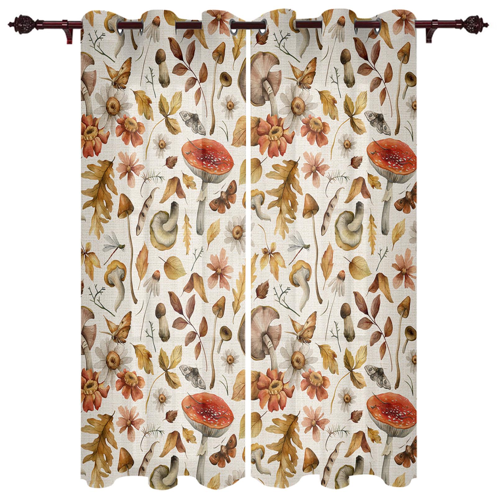 Грибное растение Винтажные современные оконные шторы для гостиной — фото 7