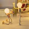 LED Bedside Lamp Funny Night Light with Suction Cup Soft Glow DIY Shape Cute Light Bulb Man Mini Night Light