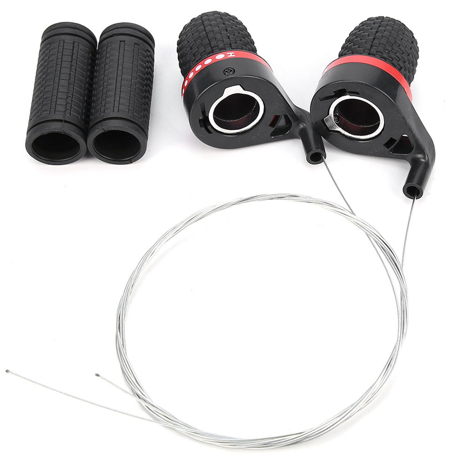 Igeteck Red/Black Mountain Bicycle Bike Speed Shifter Shift Derailleur Handle Twist Grip Gear Shift Transmission