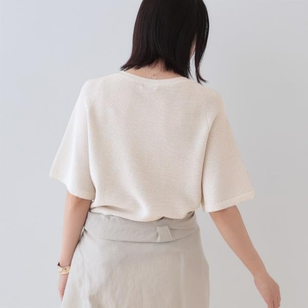 INDIVI New Colors Flare Sleeve Knit 12712452 Size 38 Knitwear/Sweater Available! [Elegant Lamé Material] Women's Off-White (003) (M)