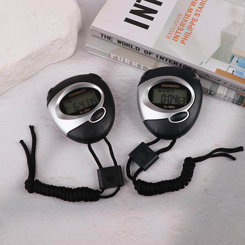 Ręczny Stoper Sportowy Licznik Wodoodporny Cyfrowy Wyświetlacz LCD Chronometr Timer Fitness Do Pływania Biegania Treningu Sportowego