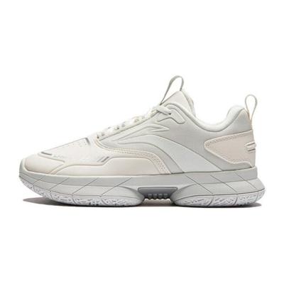 Li Ning Wind Shadow V1 Stoßdämpfende Abriebfeste Low-Top Kinder-Basketballschuhe Kinder-Basketballschuhe Wolkenweiß YKBT082-7