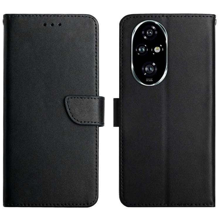 

HT02 For Honor 200 Pro 5G Case Nappa Texture Genuine Cow Leather Flip Phone Cover