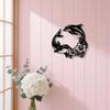 Powder Coated Iron Dolphin Hibiscus Metal Wall Art Valentine Wedding Gift Home Decor