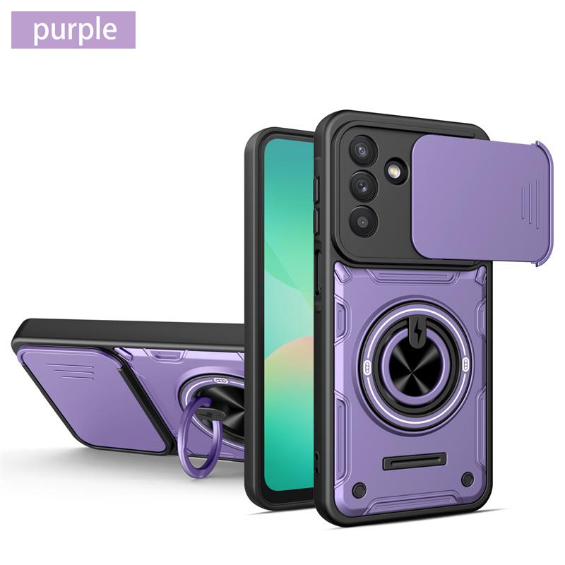 Armor Funda Para For Samsung Galaxy A37 A57 A17 5G A07 4G Case Slide Camera Lens Back Cover Magnetic Ring Stand Protect Coque
