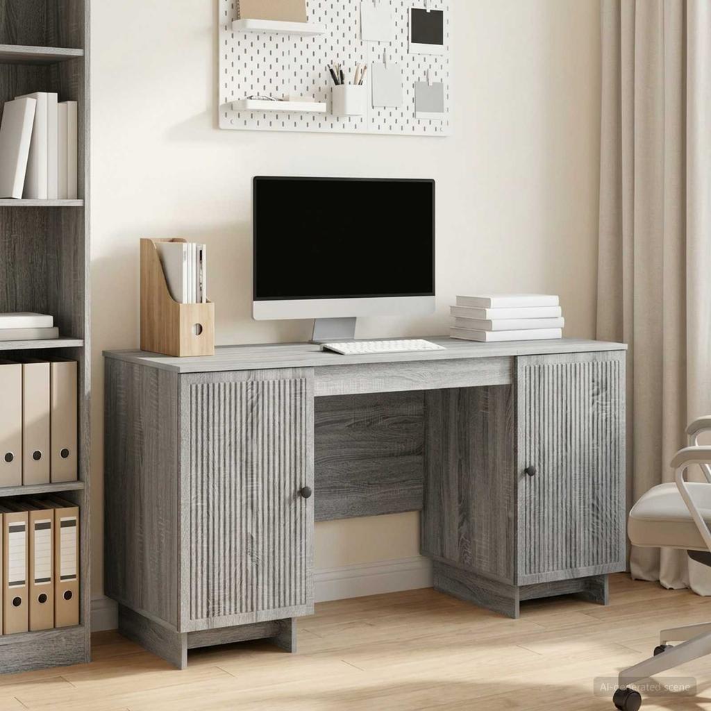 Desk in Grey Sonoma Particleboard 142.5 x 50 x 75 cm