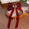 Velvet Big Bow Hairpin For Woman Girls Vintage Elegant Hairpins Head Half-Tie Headdress Exquisite Hair Accessories Gifts