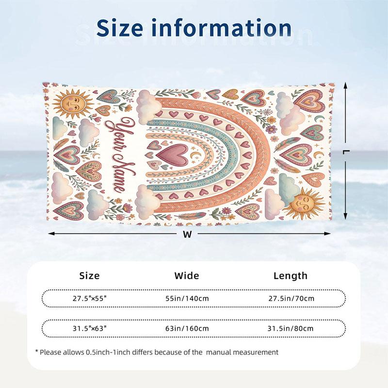 Fantasy Magic Theme Beach Towel Personalized Custom Name & Text Soft Quick Dry Beach Towel for Swimming Travel