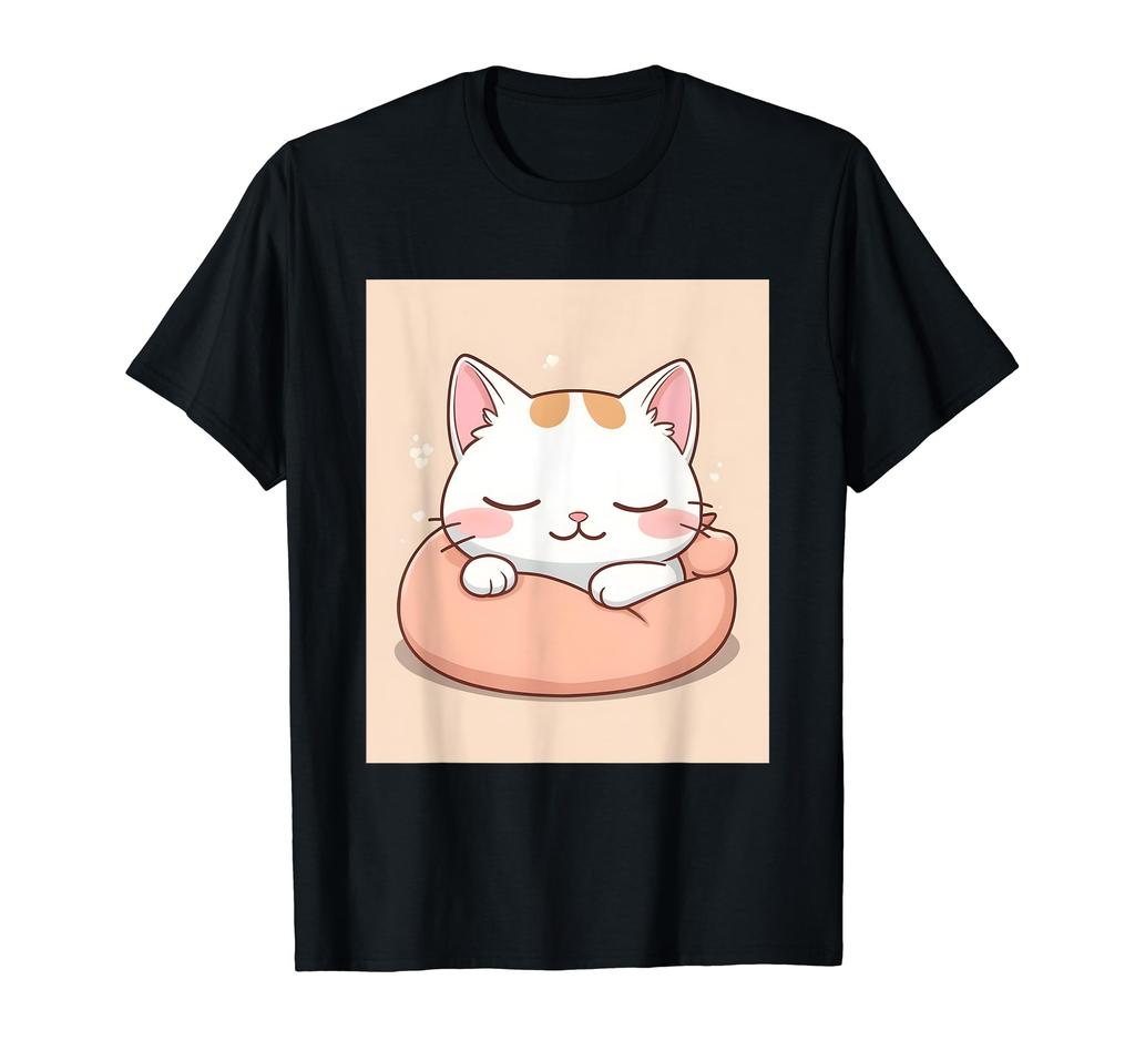 Pajamas Print Kawaii, Cat, Sleeping, Cute, Japanese, Staff, T-shirt