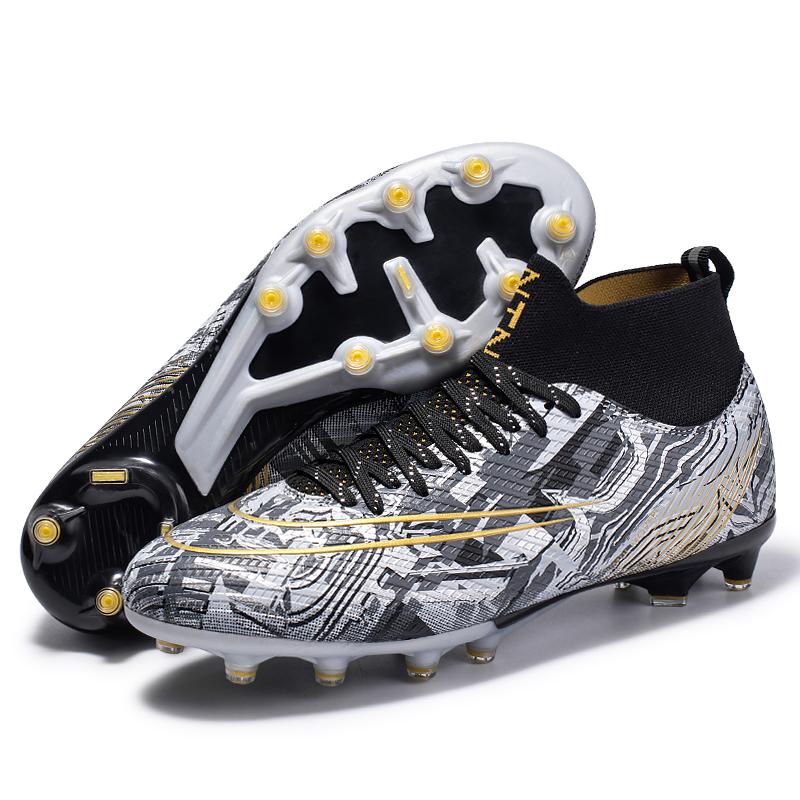 Mens Football Shoes New FG Wear-resistant Breathable Synthetic Grass Training Competition Football Boots for Man