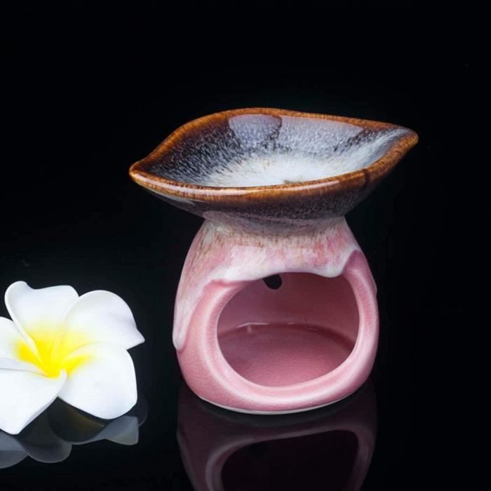 Brûleur d'arôme - A428 - Céramique - Multifonctionnel - Décoratif - Rose
