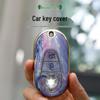 Mercedes-Benz Key Case for C260, LC200L, S400 Maybach, EQE, GLC with Gold Inlaid Jade Shell